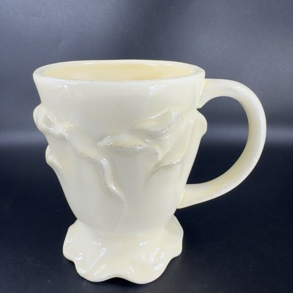 Roscher Flower Antique Butter Yellow Coffee Mug Cup Flower Shape Set 2 Mugs Cups - Picture 16 of 16